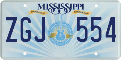 MS license plate ZGJ554