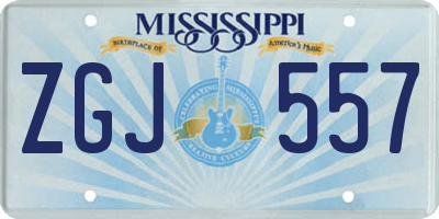 MS license plate ZGJ557