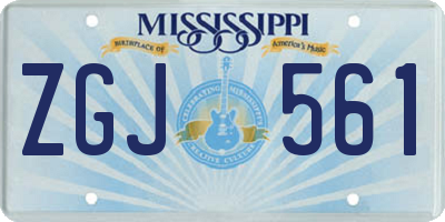 MS license plate ZGJ561