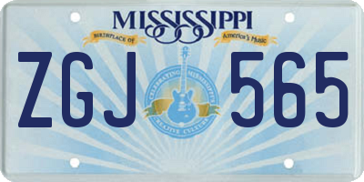 MS license plate ZGJ565
