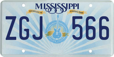MS license plate ZGJ566
