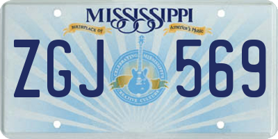 MS license plate ZGJ569
