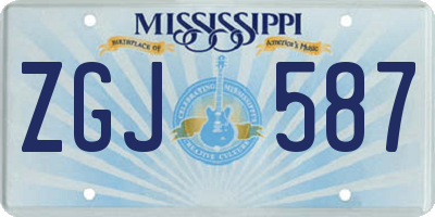 MS license plate ZGJ587