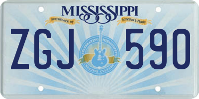 MS license plate ZGJ590