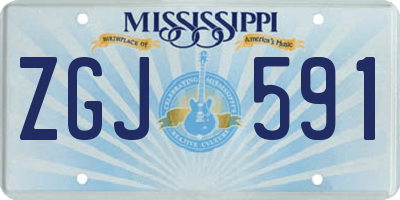 MS license plate ZGJ591