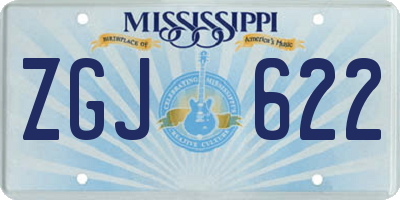 MS license plate ZGJ622