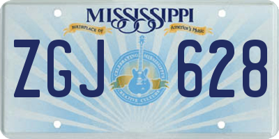 MS license plate ZGJ628