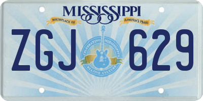 MS license plate ZGJ629
