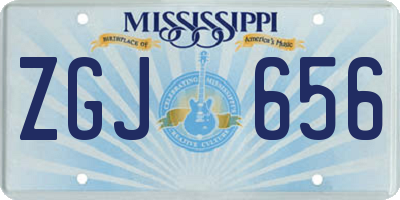 MS license plate ZGJ656