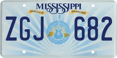 MS license plate ZGJ682