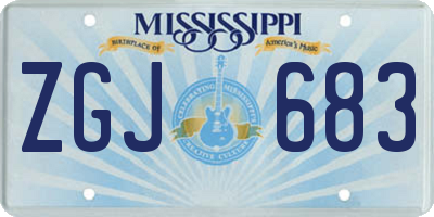 MS license plate ZGJ683