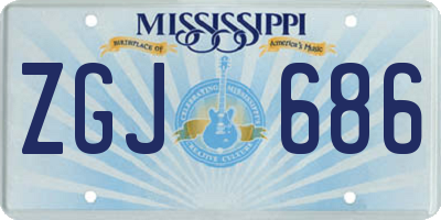 MS license plate ZGJ686