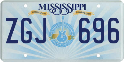 MS license plate ZGJ696