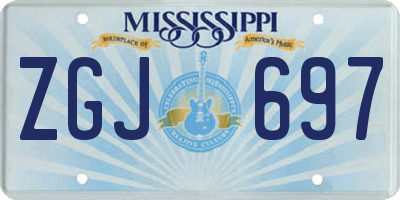 MS license plate ZGJ697