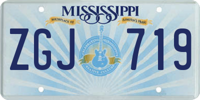 MS license plate ZGJ719