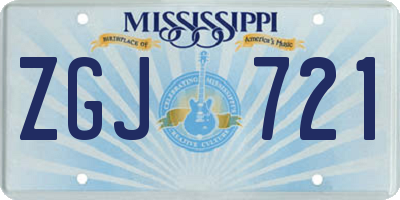 MS license plate ZGJ721