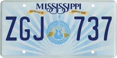 MS license plate ZGJ737