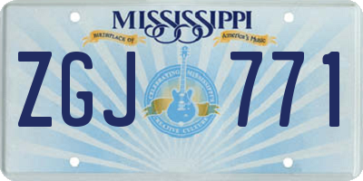 MS license plate ZGJ771