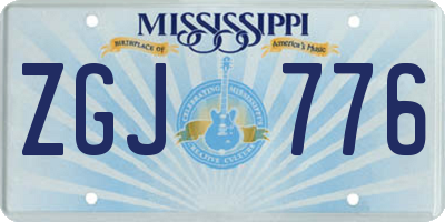 MS license plate ZGJ776