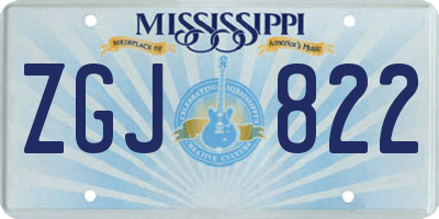 MS license plate ZGJ822