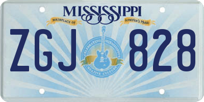 MS license plate ZGJ828
