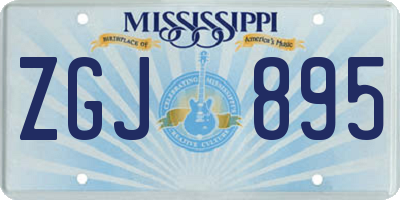 MS license plate ZGJ895