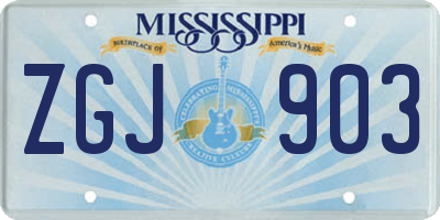 MS license plate ZGJ903