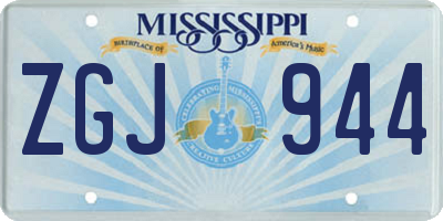 MS license plate ZGJ944