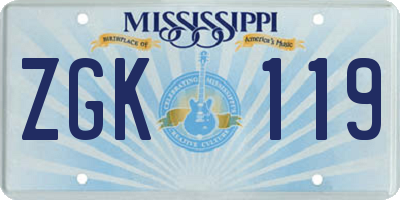 MS license plate ZGK119