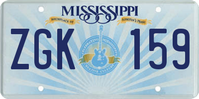 MS license plate ZGK159