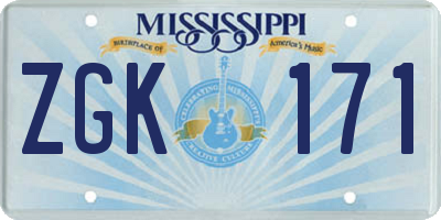 MS license plate ZGK171