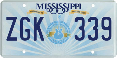 MS license plate ZGK339