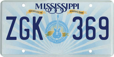 MS license plate ZGK369