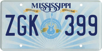 MS license plate ZGK399