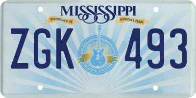 MS license plate ZGK493