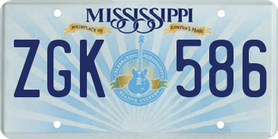 MS license plate ZGK586