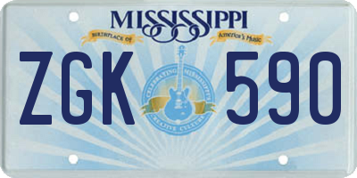 MS license plate ZGK590