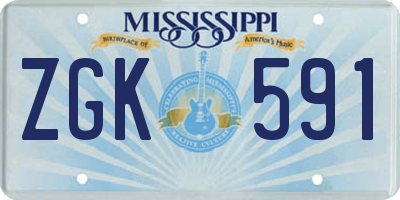 MS license plate ZGK591
