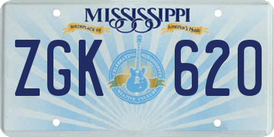MS license plate ZGK620