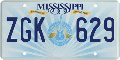 MS license plate ZGK629