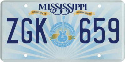 MS license plate ZGK659