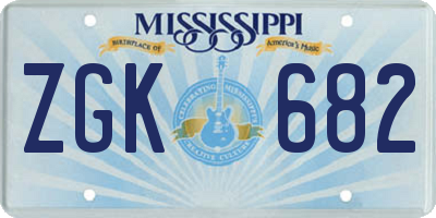 MS license plate ZGK682