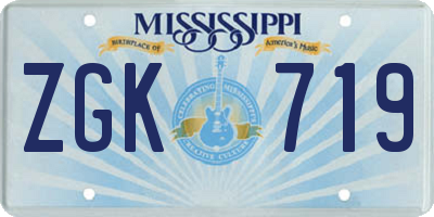 MS license plate ZGK719