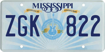 MS license plate ZGK822