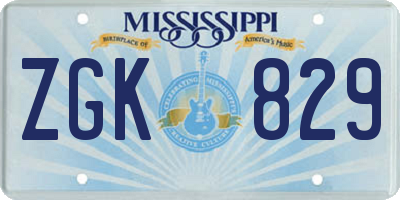 MS license plate ZGK829