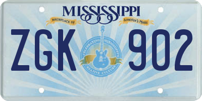 MS license plate ZGK902