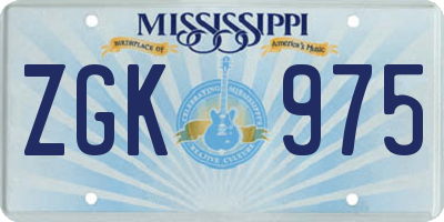 MS license plate ZGK975