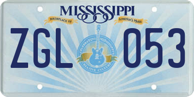 MS license plate ZGL053