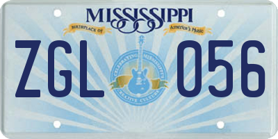 MS license plate ZGL056