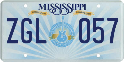 MS license plate ZGL057
